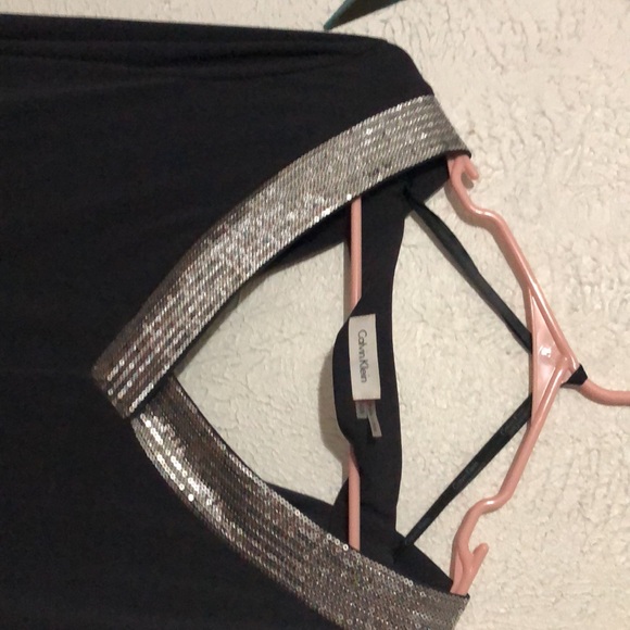 Calvin Klein gorgeous night dress drop on the back silver sequins - Picture 2 of 3